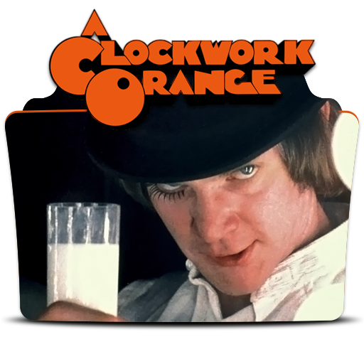 A Clockwork Orange Png Image (white, black, beige, lavender, chocolate)