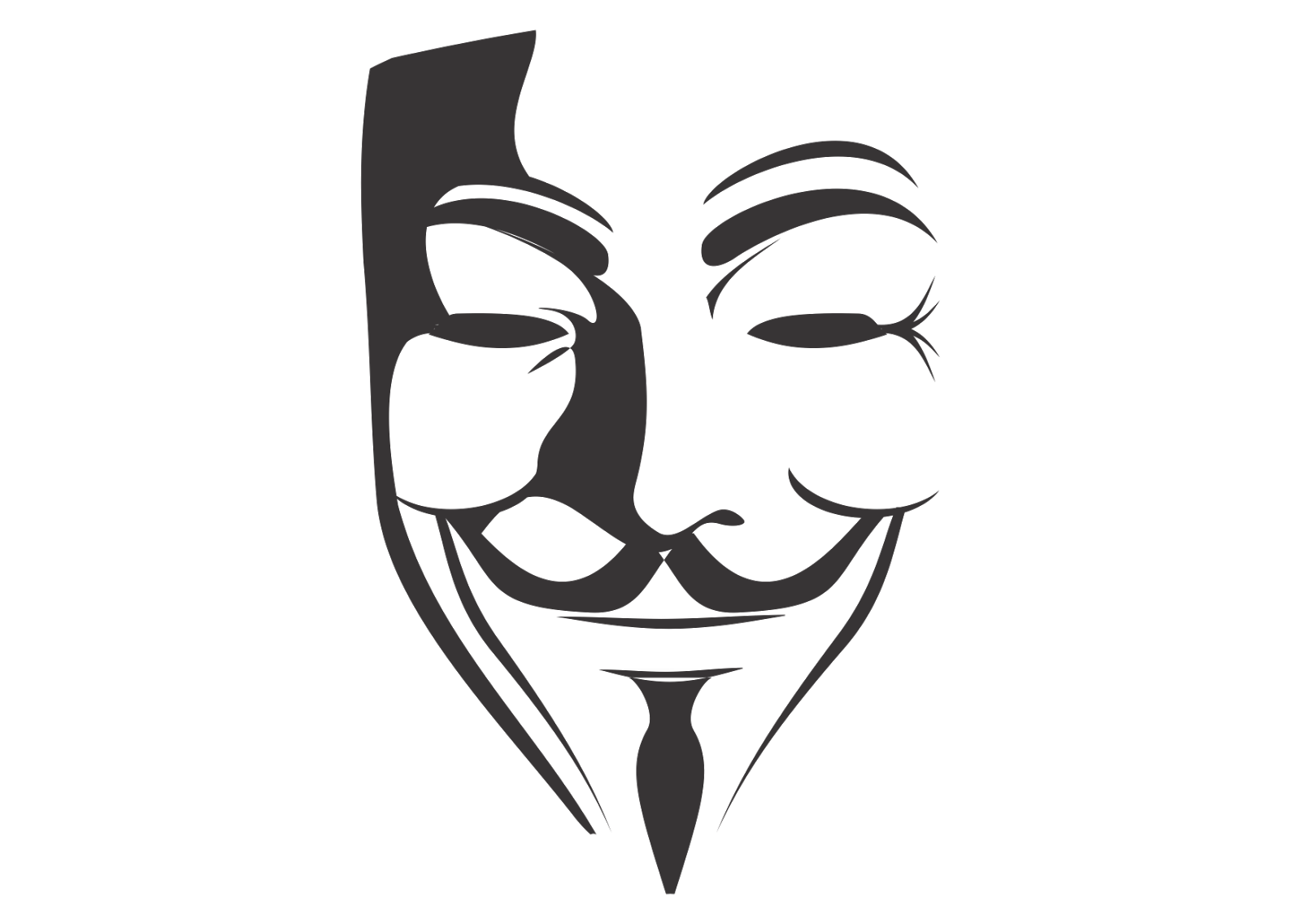 V For Vendetta Mask Png Clipart (indigo, black)