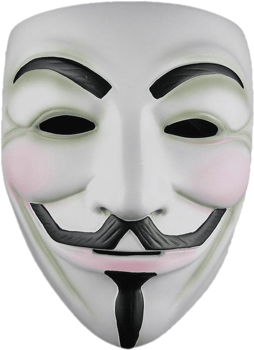 V For Vendetta Mask Png Cutout (black, lavender, silver)