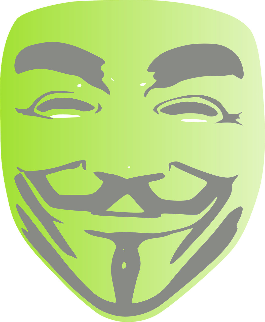 V For Vendetta Mask Png Images (gold, black, gray)