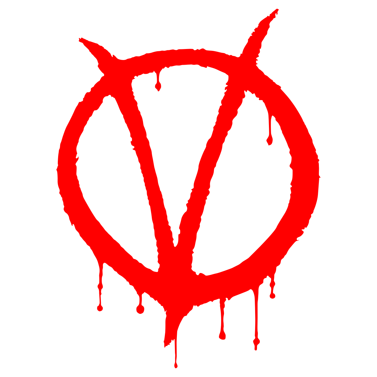 V For Vendetta No Background (black, red)