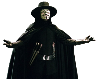 V For Vendetta Png Image (purplish red, black, white)