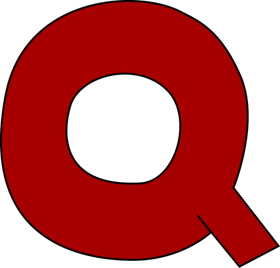 Q Letter (maroon, white)