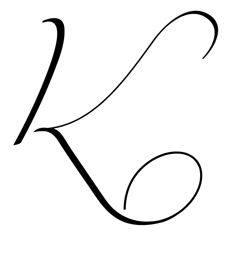 K Letter (black, gray, white, lavender)