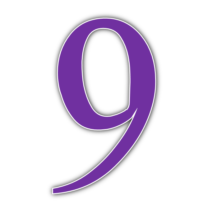 9 Letter Png High Quality Image (purple, black)