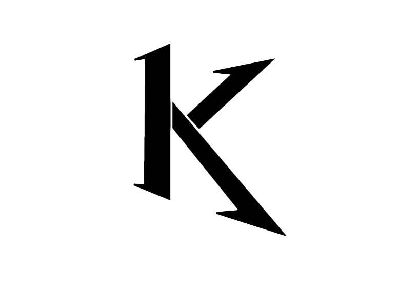 K Letter Png Image File (indigo, black, white)