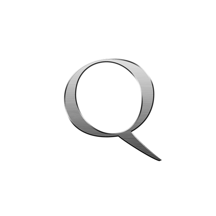 Q Letter Png Pic (black, gray, silver)