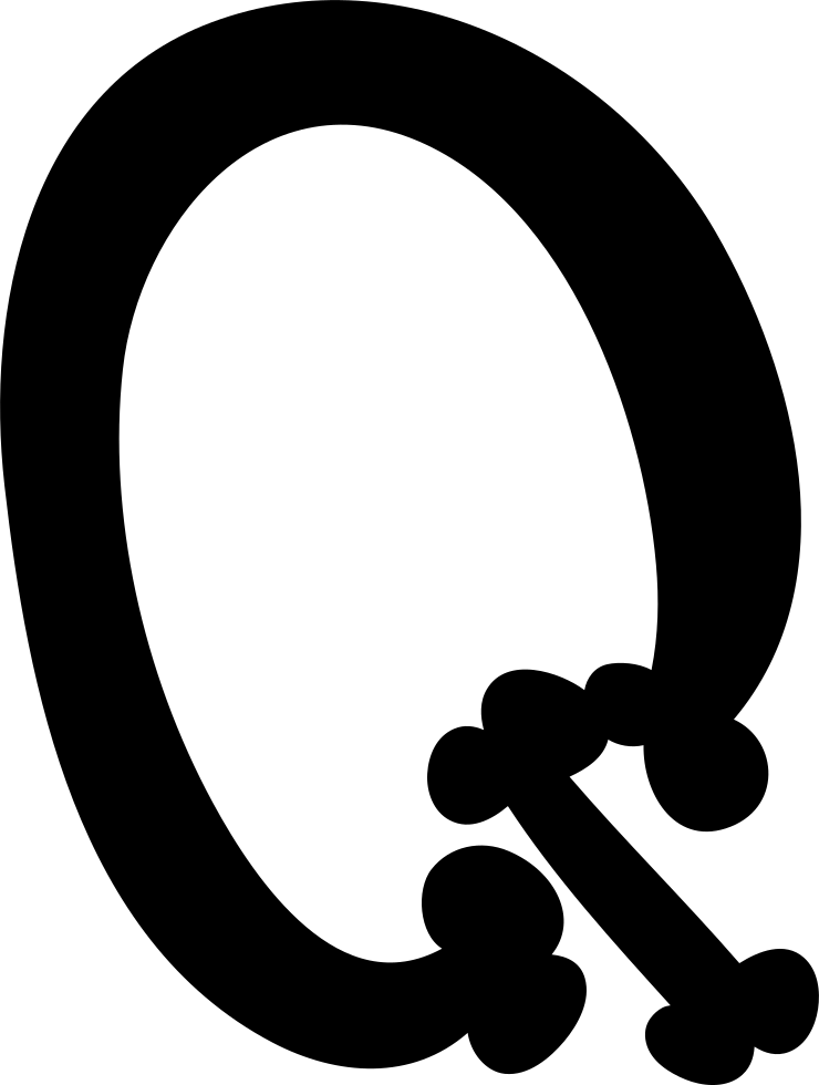 Q Letter Png Picture (black, white)