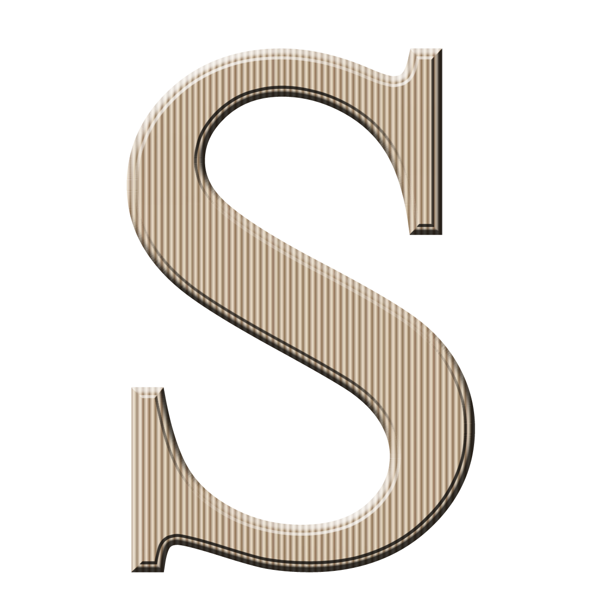 S Letter Png High Quality Image (black, silver)