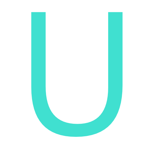 U Letter Png File Download Free (greenish blue, black, teal)