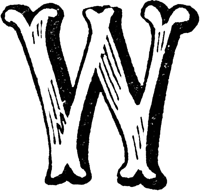 W Letter Png File (black, white)