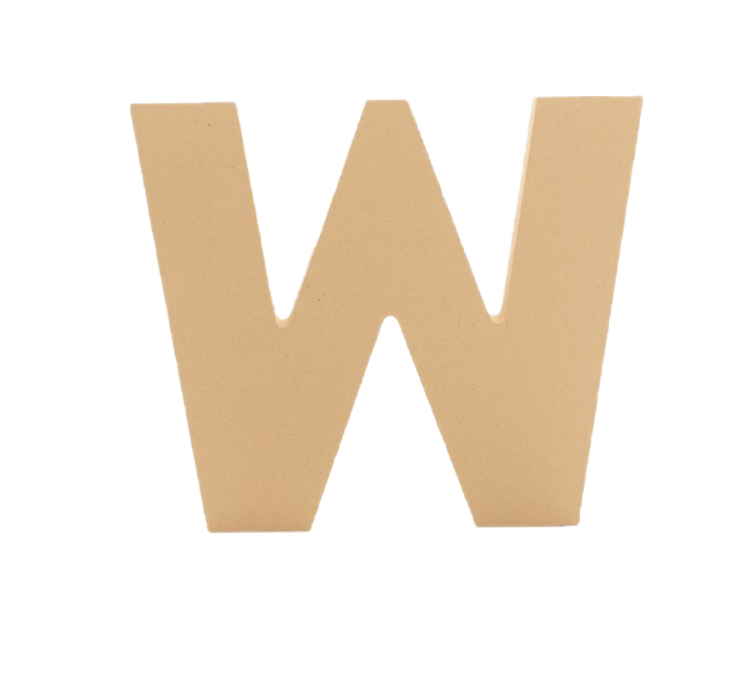 W Letter Png Pic (salmon, white, silver)