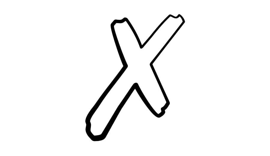 X Letter Png Free Image (gray, black, lavender, white)