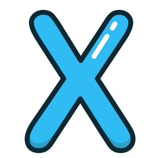 X Letter Png High Quality Image (greenish blue, black)