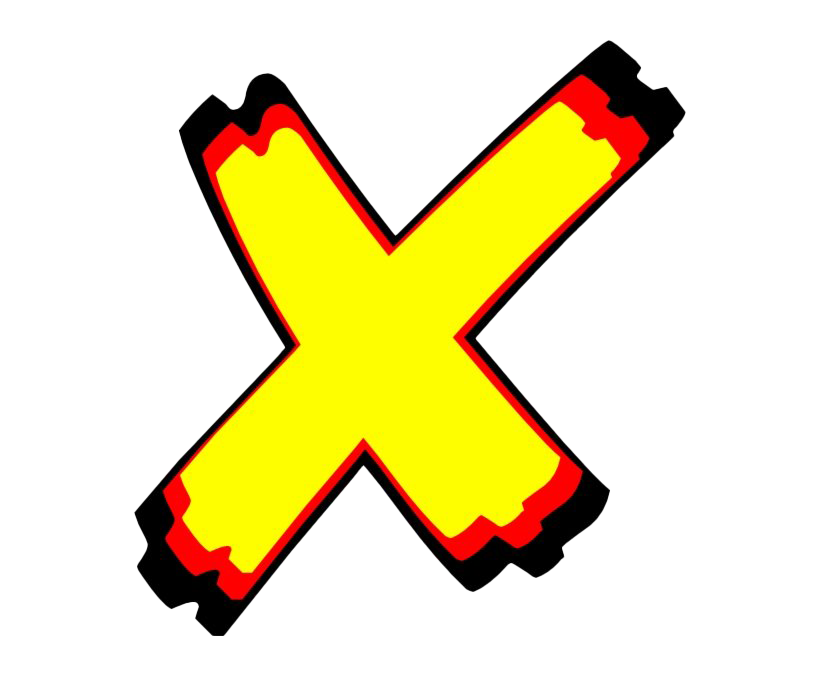 X Letter Png (black, white, yellow)