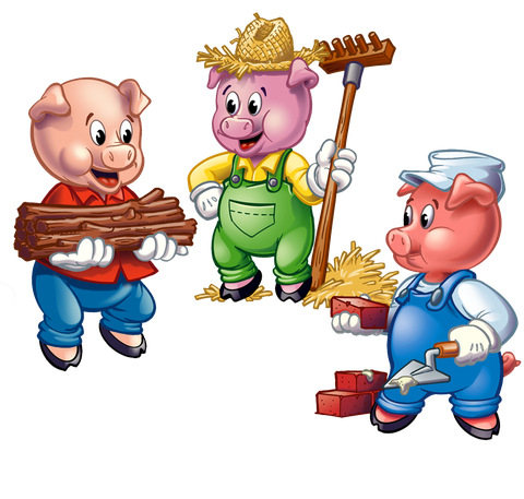 3 Little Pigs Png Isolated Hd (white, black, plum, teal)