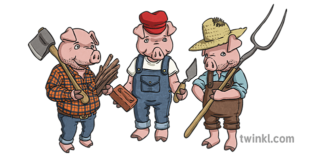 3 Little Pigs Png Isolated Pic (gray)