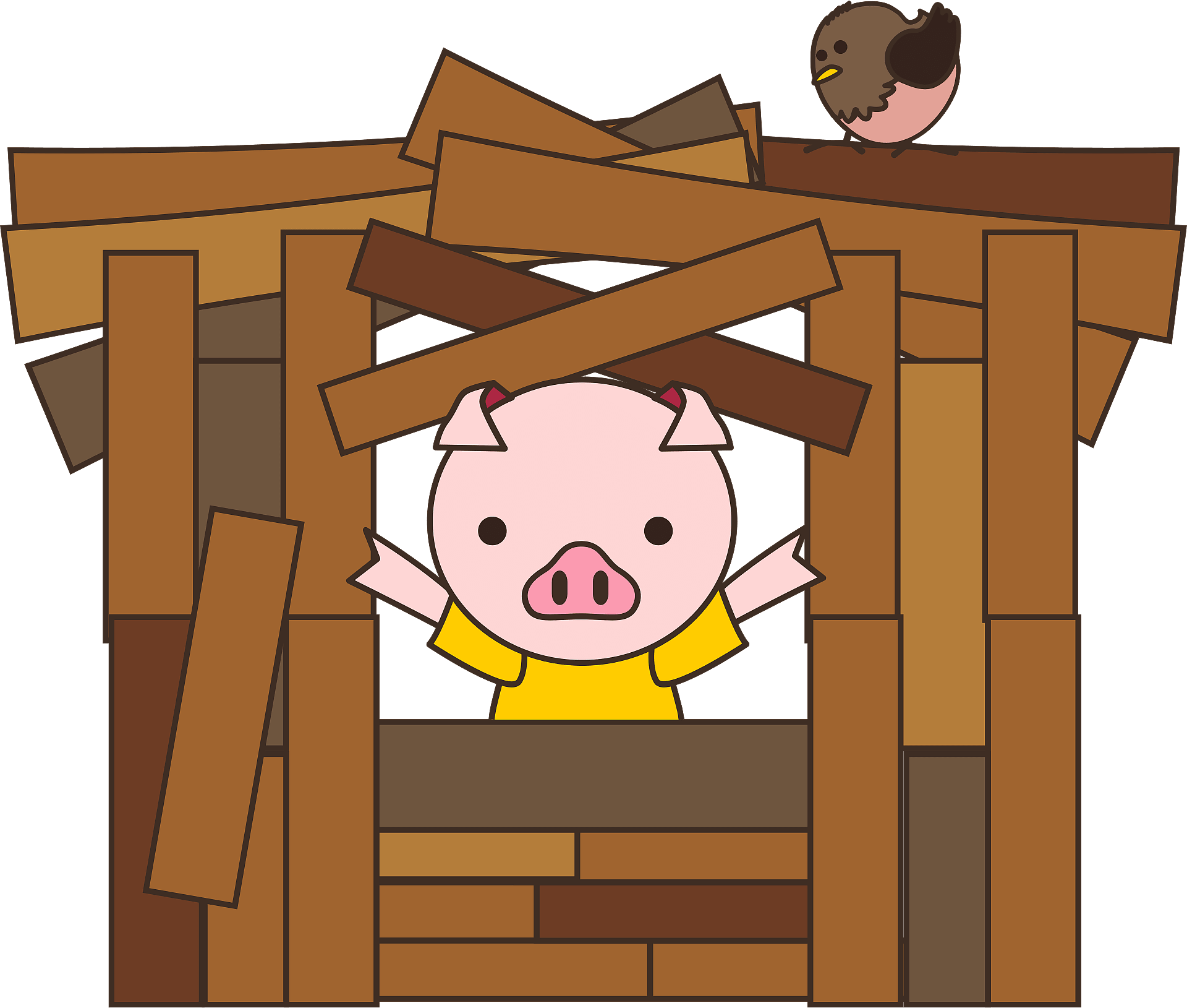 3 Little Pigs Png Transparent (pink, maroon, gray, chocolate, olive)