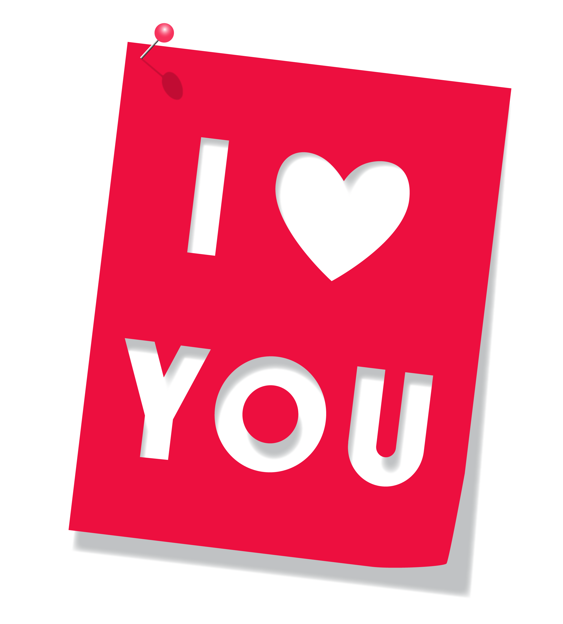 I Love You Text Png Clipart (black, red, white)