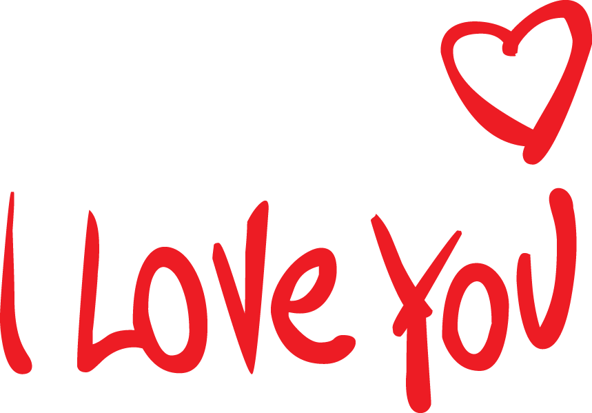 I Love You Text Png Images (red, white)