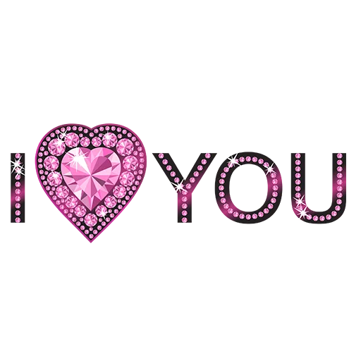 I Love You Word Png File (white, lavender, black)