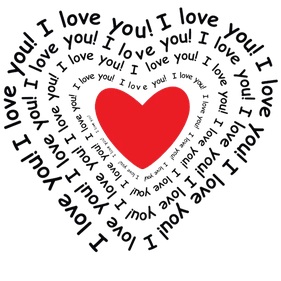 I Love You Word Png Photo (red, black)