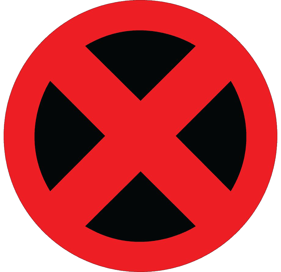 X Men Logo Png High Quality Image (white, black, red)