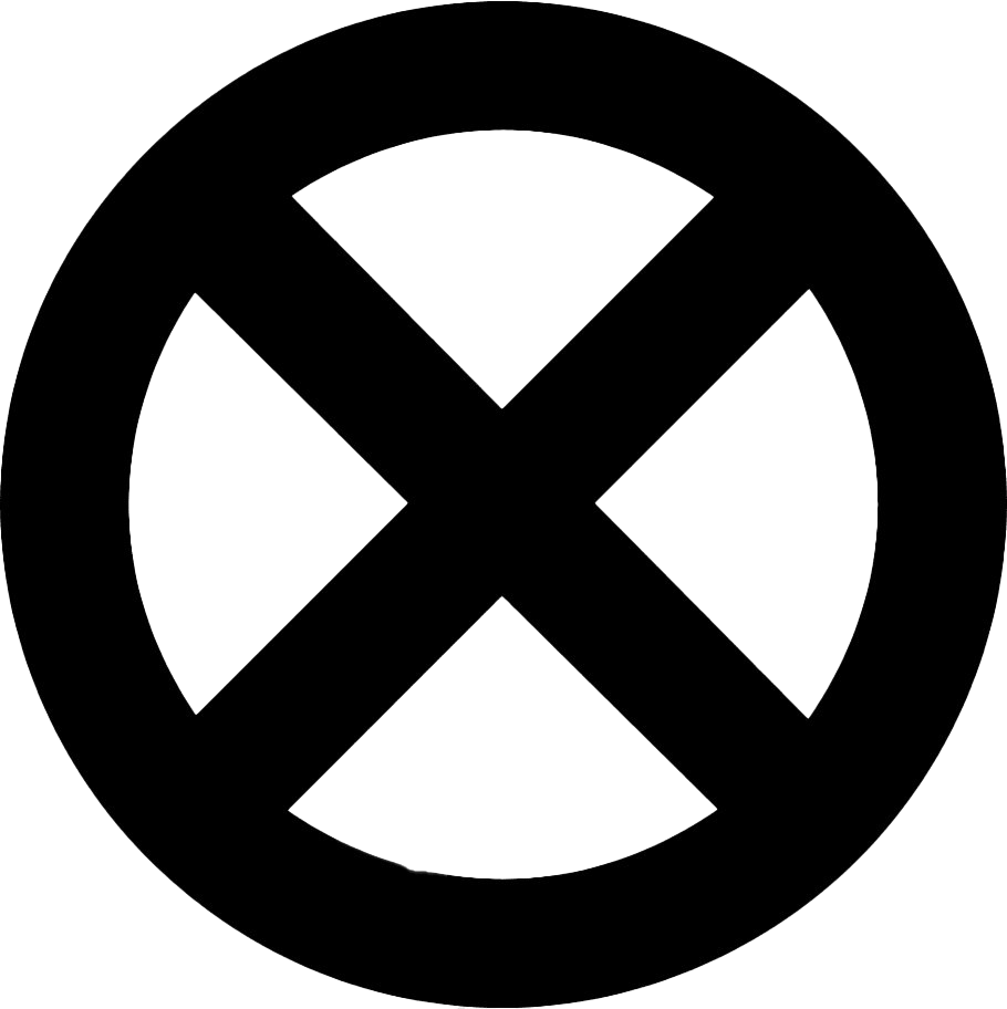 X Men Logo Png Image File (black, lavender, white)