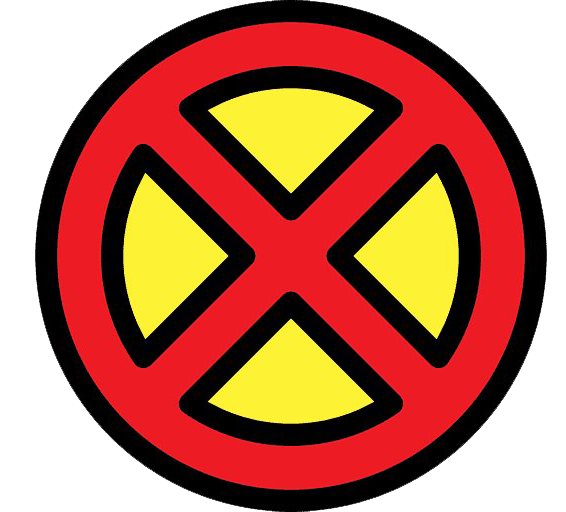 X Men Logo Png Pic (black, red, white, yellow)