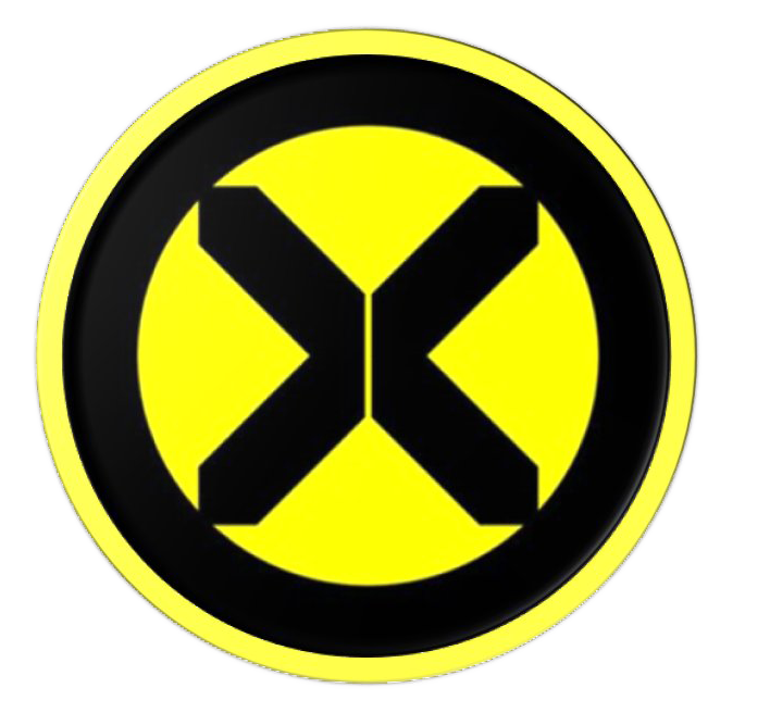 X Men Logo Transparent (black, white, yellow)