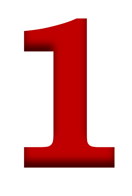 1 Number Png Image Hd (black, maroon, red)