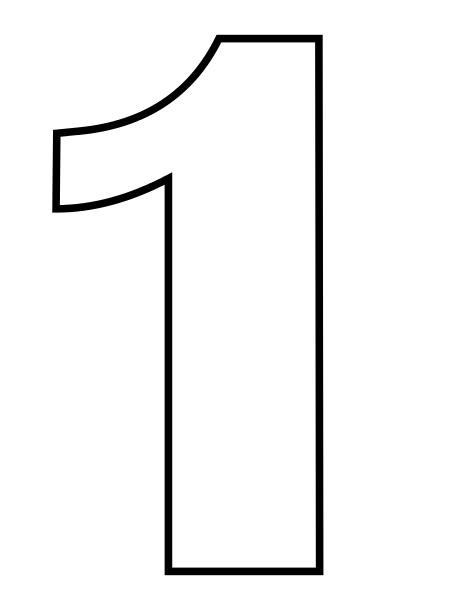 1 Number Png (black, gray, white, lavender)