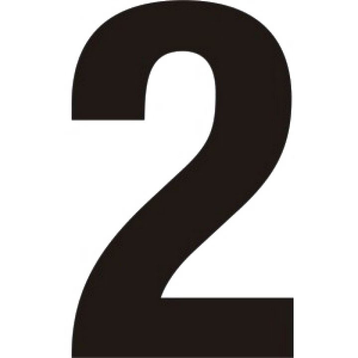 2 Number Png Free Download (black, white)