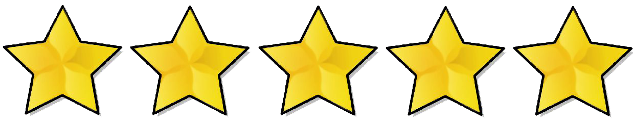 5 Stars Transparent Png (white, gold)