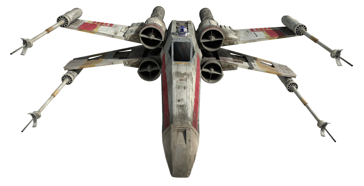 X Wing Starfighter Png Transparent Picture (black)