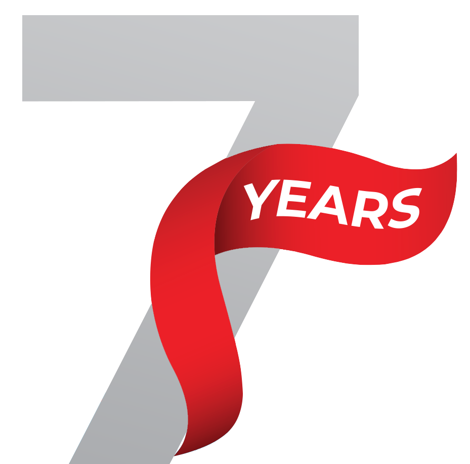 7 Year Anniversary Png (red, white, silver)