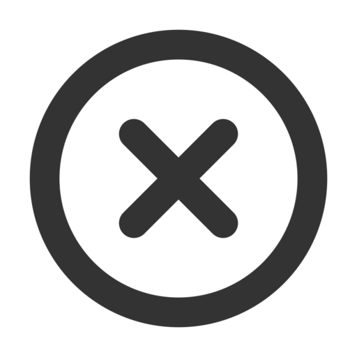 X Circle Free Png Icon (black)