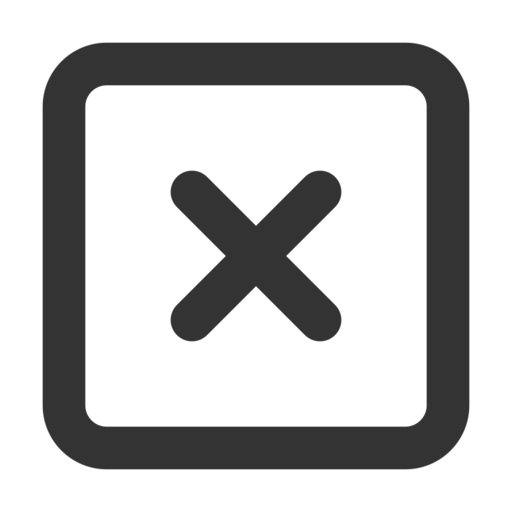 X Square Free Png Icon (black)