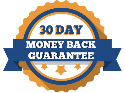 30 Day Guarantee Transparent Background (teal, white, orange, gray, chocolate)