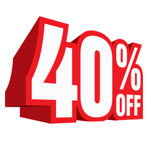 40 Discount Png Image (red, maroon, white)