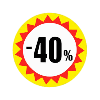 40 Discount Png (gray, white, yellow, black, red)