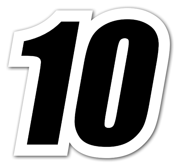 10 Number Png Clipart (black, white)