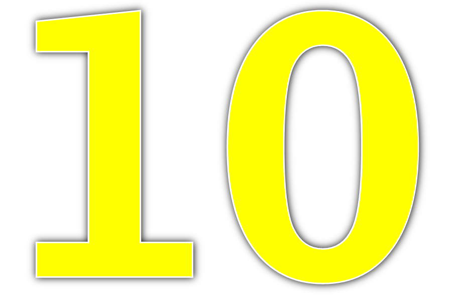 10 Number Png File Download Free (black, gray, yellow)