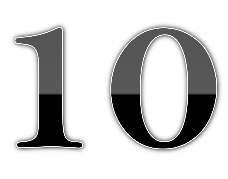 10 Number Png Image File (black, gray)