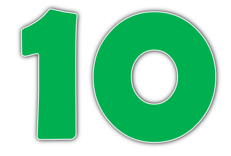 10 Number Png Photo (black, teal)