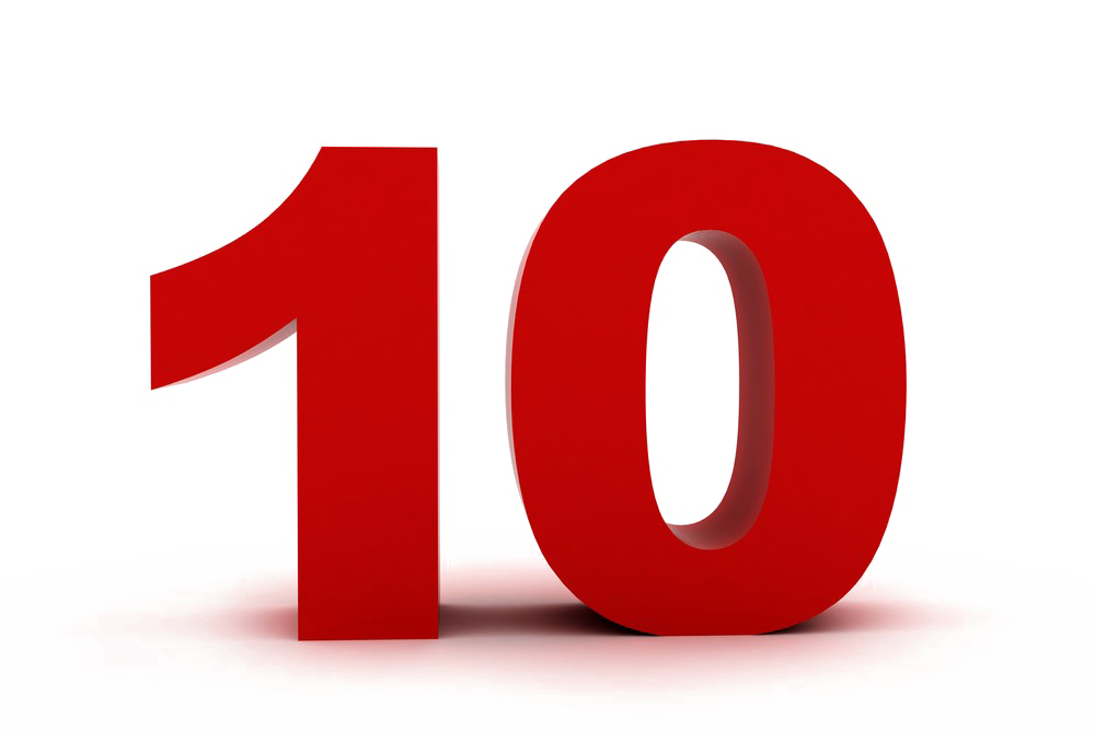 10 Number Png (maroon, red, white)