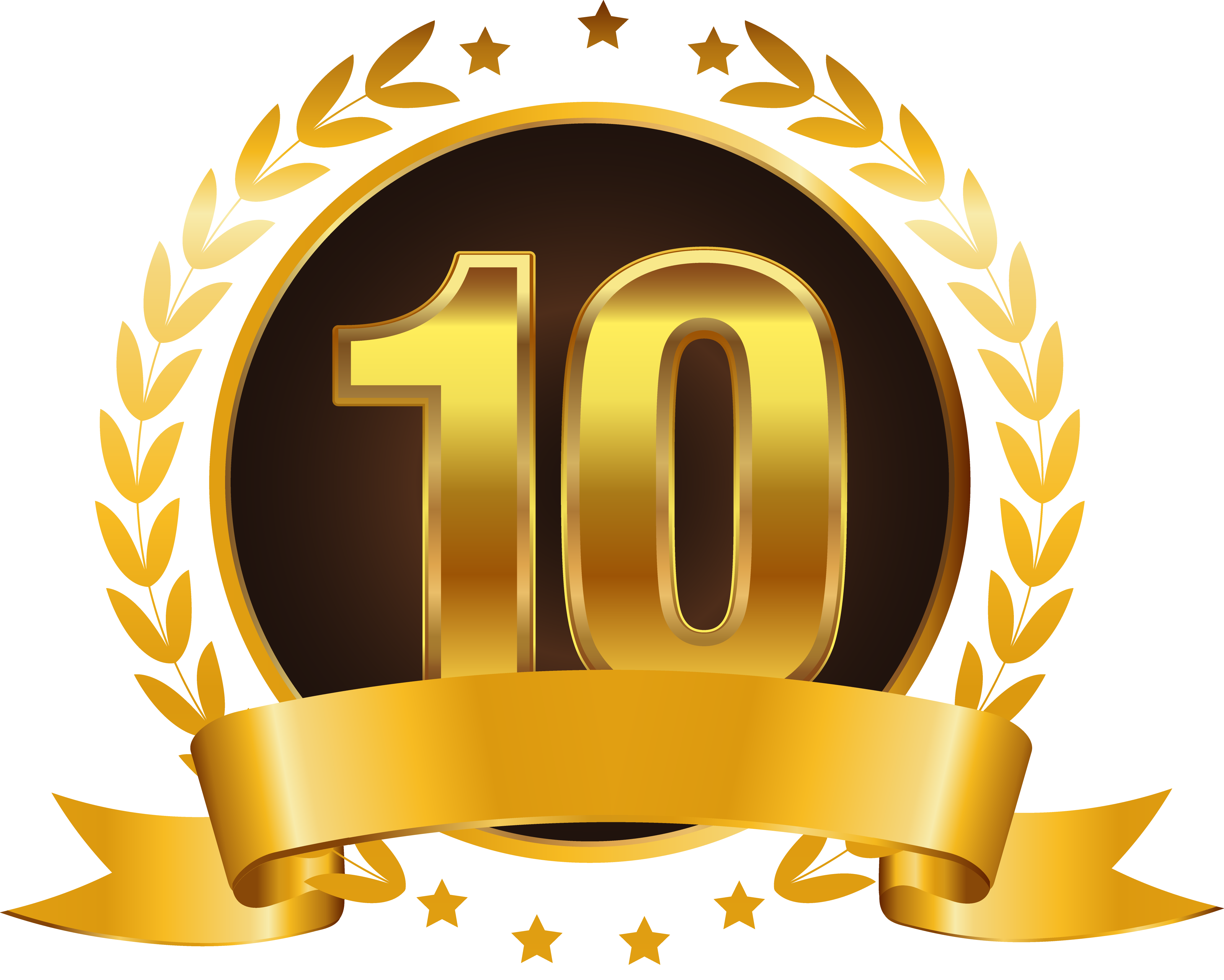 10 Number Transparent (black, orange)