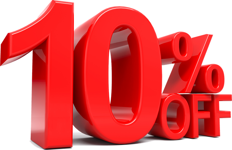 10 Off Png (black, red)