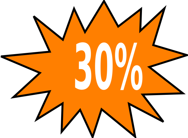 30 Off Png (white, orange)