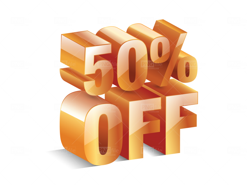 50 Off Png Hd (white)